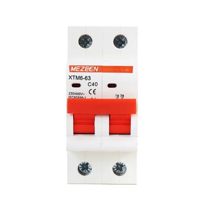 China Factory supply 6a 10a 16a 20a 32a 63a 2 poles Mini Circuit Breaker 2P mcb copper price for sale