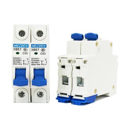 China OEM and ODM Model Copper mcb XBE7 AC DC Customized 1P 2P 3P 4P Circuit Breakers for sale