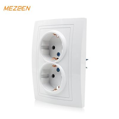 China Germany EU CE ROHS standard wall electrical switch and socket residential / multi-purpose schuko professional double socket for sale