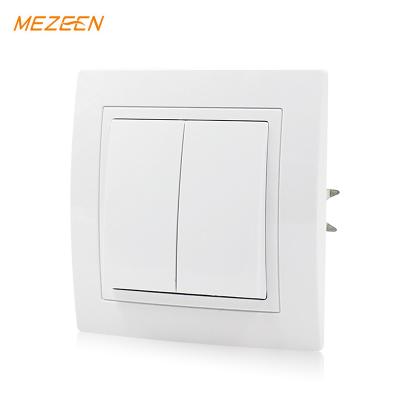 China Safety EU Standard Electric Lamp Switch 220V~250VAC Wall Switch And Socket / New Design 2 High Quality Band 1 Way for sale