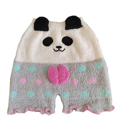 China Breathable Cartoon Short Cuddly Panda Panties Chenille Coral Velvet Thickened Thermal Gaiters for sale