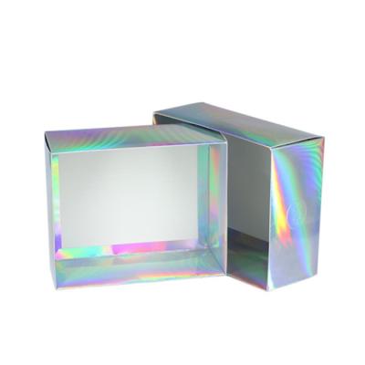 China Recyclable Luxury Glossy Holographic Printed Foldable Paper Box Gift Packaging With Logo for sale