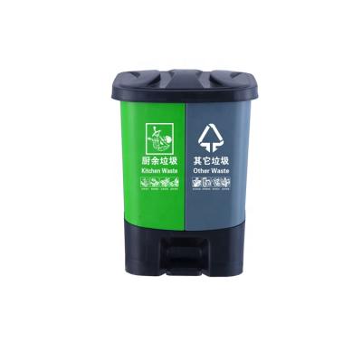 China Sustainable 16l Rack Recycling Plastic Waste Bins Plastic Storage Bins Bins Waste Bins Double Waste Bins for sale