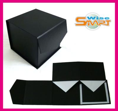 China Black Foldable Jewelry Gift Packaging Boxes for Ring, Necklace, Bracelet PB2012316 for sale