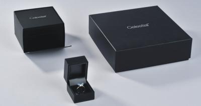 China OEM and ODM 157g - 250g Art Paper Black Packaging Jewellery Boxes for Ring, Necklace for sale