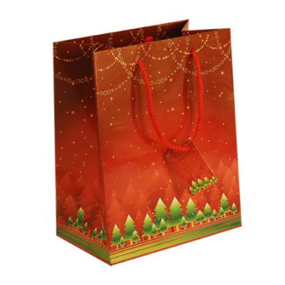 China Custom Logo Printing Red Paper Gift Bags for Shopping Gift, Cosmetic, Jewellery Packaging for sale