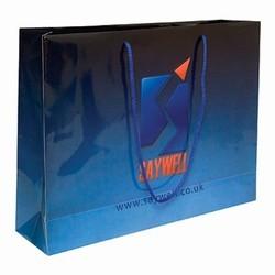 China Customized Recycable Coated Printing Shopping Paper Gift Bags with Die - Out / Cotton Handles for sale