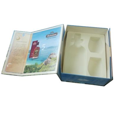 China Paper Board / Cardboard Folding Gift Wine Packaging Boxes with Embossing, Hot Stamping for sale