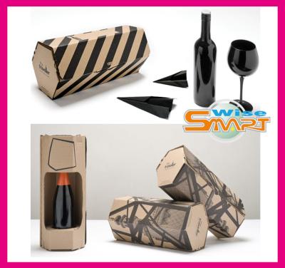 China 2013 Hot Sale Wine Packaging Boxes with Button Closure, Drawstring, Pvc, Pet, Eyelet for sale