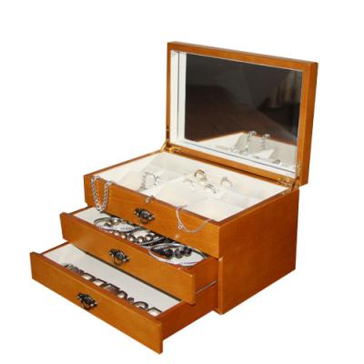 China Varnishing, UV Coating Wooden Storage Boxes, Jewelry Storage Box with Mirror for sale