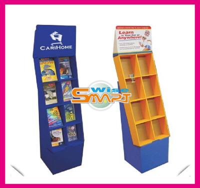 China Custom Pop Displays / Cardboard PDQ Display Rack for Supermarket Book, Garment, Floor for sale