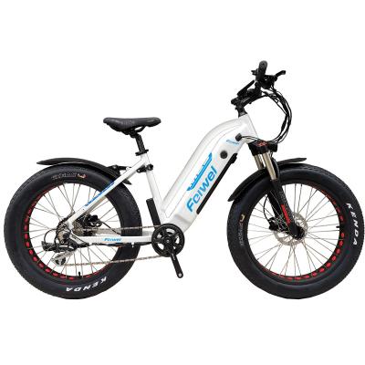 China 2022 New Design 48V500W Aluminum Alloy Fat Tire Electric Bike With Hidden Battery Fat Ladies Electric Bike for sale