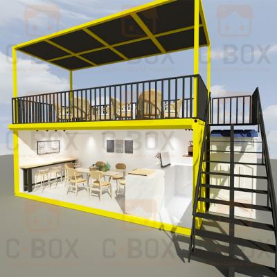 China Modern Mobile Cbox Prefab 20ft 40ft Fast Food Kiosk 20 Feet Coffee Shop Tiny Container House Cafes For Sale for sale