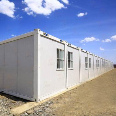 China Modular Prefab Flatpack Construction Site Dormitory Flat Pack Container House Modern Outdoor Container House 20 Feet 40ft for sale