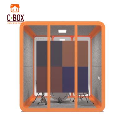 China Modern Soundproof Sliding Door Room Dividers Music Rehearsal Room Booth Portable Office Interior Pod for sale