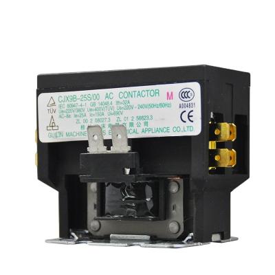 China Contactor aux. High Quality Brand CJX9B-25S/00 Single Pole 220V 25A Air Conditioner Parts AC CJX9B-25S/00 for sale