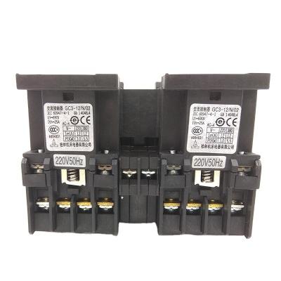 China GC3-12/N/02 high quality brand 3pole 2NC 12A air conditioning combined refrigearte AC magnetic contactor GC3-12/N/02 for sale