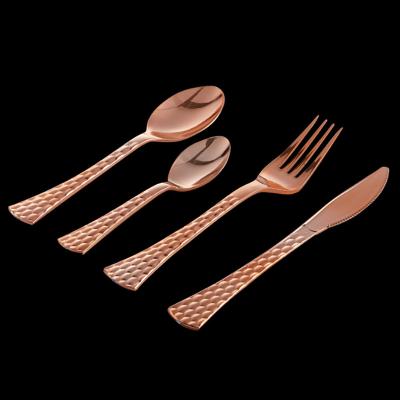 China Party Restaurant Picnic Design Cutlery Restaurant Silverware Stainless Steel Plastic Flatware Sets for sale