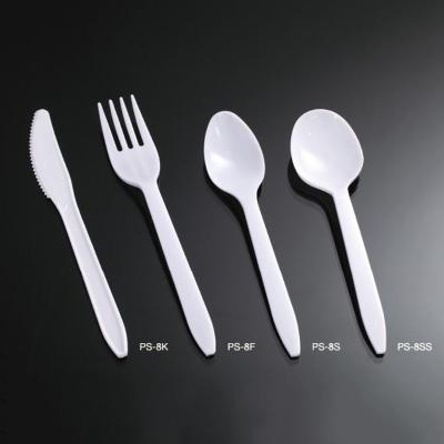 China Party Restaurant Picnic Slicing China PS Plastic Disposable Transparent Color Wholesale New Products 2021 New Arrivals Plastic Cutlery Cutlery For Party for sale