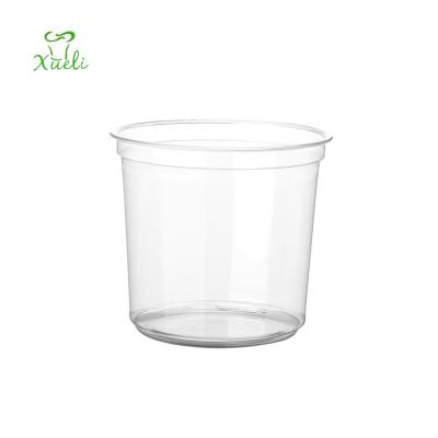 China 24oz PET Takeaway Disposable Clear Cool Drink Plastic Cup With Lid Wholesale Disposable Custom Logo Printed Plastic Cup for sale