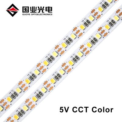 China Design 5V CCT color led strip light color 120leds/m doouble flexible rope light for sale