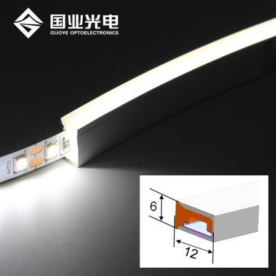 China Construction 6*12mm cable light 12V 24V silicone tube flat surface side view neon emission led neon strip light for sale