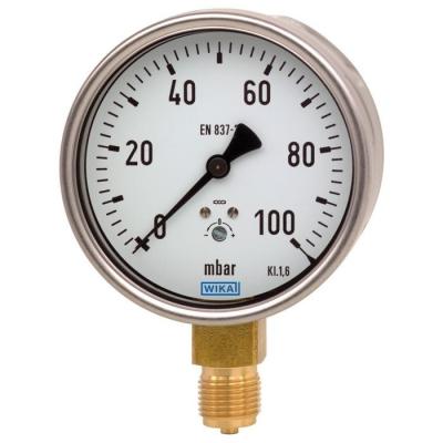 China Lower Pressure Gauge Connection Stainless Steel Pressure Gauge Model 612.20, NS 63, 100 and 160 612.20 for sale