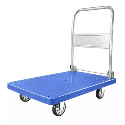 China Moving Objects Folding Heavy Duty Steel Metal Hand Trolley Platform Hand Truck Warehouse Trolley PH1501 for sale