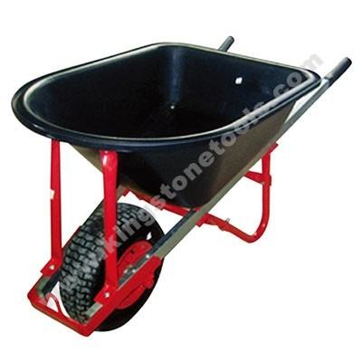 China Large Poly Garden Wheelbarrow Tray Garden Wheel Barrow With PU Foam Wheel for sale