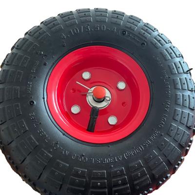 China Building Material Shops Load 136kg 300lbs Rubber Tire Cart Pneumatic Wheel 3.5-4 Tube Nylon Tire for sale