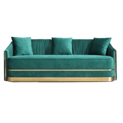 China (Size) Ncie Design Living Room Fabric Sofa Gold Metal Adjustable Sofa for sale