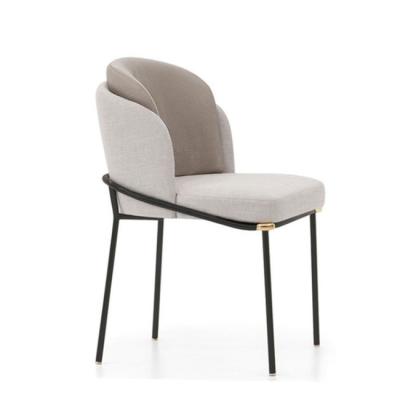 China Removable Cover Modern Italian Design Fabric Decoration Metal Leg Dining Chair For Dining Room Furniture for sale