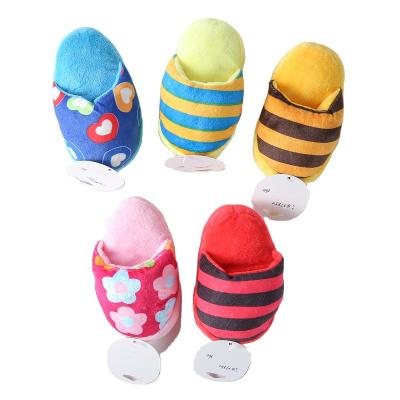 China Hot Cute Small Animal Slippers Train Healthy Stuffed Dog Toy Squeaky Pet Toy for sale