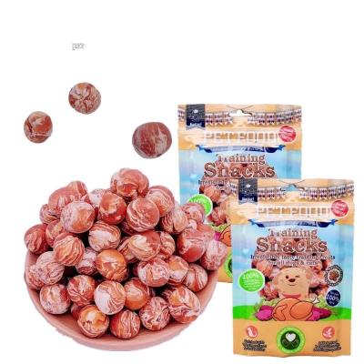 China Small Animals Wholesale Natural Dry Chicken Rice Ball Pet Snacks for sale