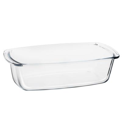 China Disposable Rectangle Pan Dinner Plate Big Capacity High Borosilicate Bakeware Glass Fish Casserole for sale