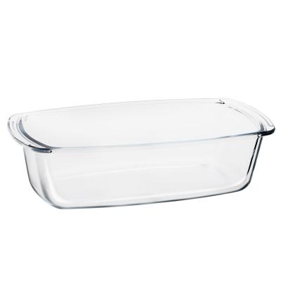 China Wholesale Rectangular Microwavable Safe Borosilicate Clear Gas Cooker Glass Bakeware For Baking Tray for sale