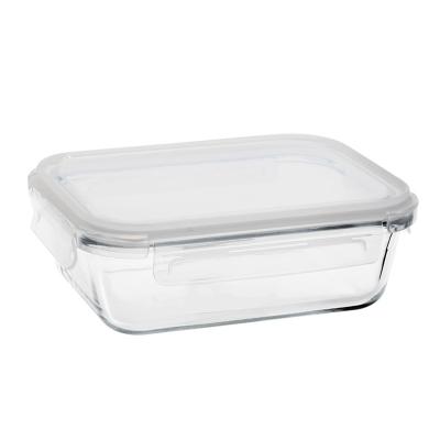 China High Borosilicate Microwavable Leakproof Glass Airtight Containers Set High Quality Glass Food Bento Box With Lid for sale