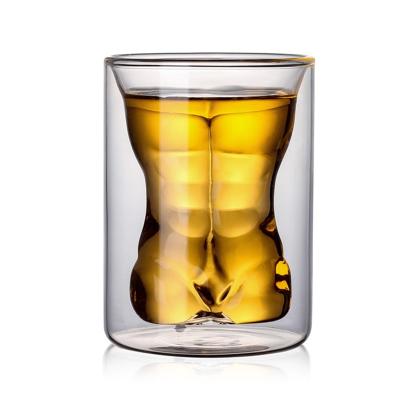 China Low Moq Double Wall Borosilicate Glass Stocked Mug Set 180Ml 180Ml for sale