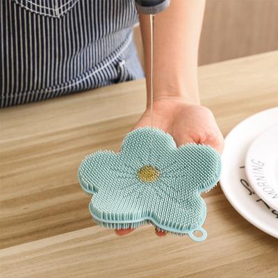 China Viable can wholesale customize new silicone insulation pad not easy to get oil household cleaning brush for sale