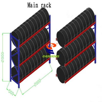 China Corrosion protection 4 layers of storage shelf, storage pipe rack system, tire spoke storage system for sale