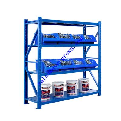 China Corrosion Protection 6 Layers Steel Storage Slotted Boltless Rivet Rack / Light Duty Shelving for sale