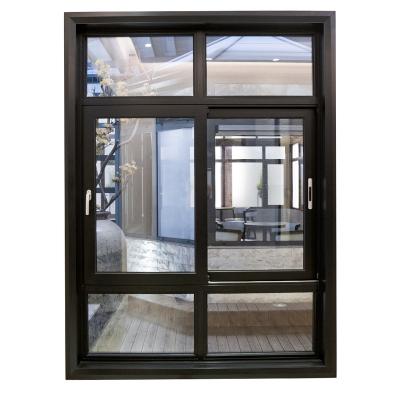 China Modern Design Home Magnetic Track Windows 3 Track Aluminum Sliding Screen Window With Small Screen Window for sale