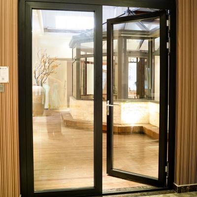 China Heat Insulation Tempered Glass Luxury Interior Casement Aluminum Front Entry Double Door For Home for sale