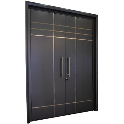 China KUUYEE Insulation Good Quality Factory Direct Selling Thermal Cut-off Aluminum Alloy Front Door Exterior French Doors for sale