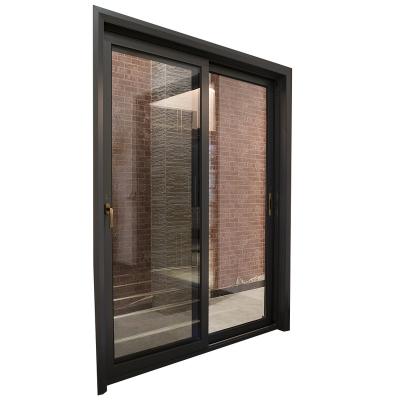 China Heat Insulated Three or Two Track Aluminum Frame Sliding Doors California Tinted Sliding Tempered Glass Doors for Balcony with Mosquito Net for sale