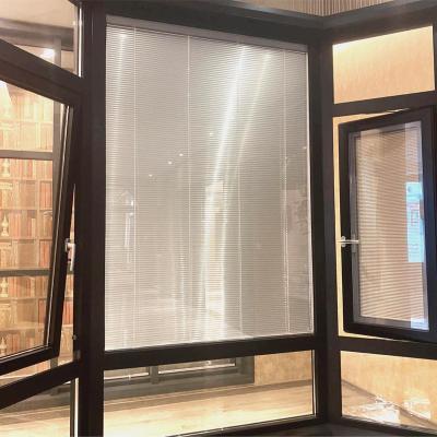 China No Need Cleaner KUUYEE Aluminum Sash Window Double Glazing Between Glass Blinds for sale