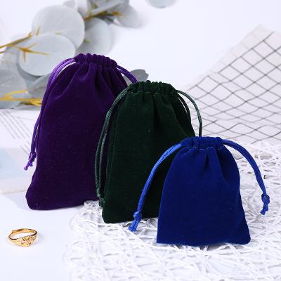 China Recyclable Luxurious Velvet Velour Velveteen Jewellery Packaging Bag In Stock  Velvet Bag for sale