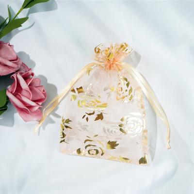 China Gift packaging Hot Stamp Gauze Bag Organza Pouch Jewelry Packaging Organza Bag for sale