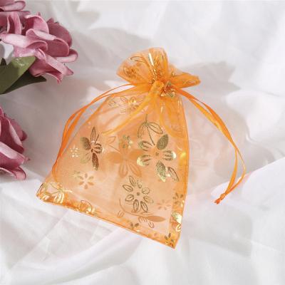 China Gift packaging Custom Mesh Organza Pouches Candy Bags Large Pink Black Organza Gift Bag for sale