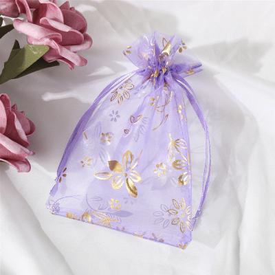 China Gift packaging Mesh Organza Bags Custom Logo Jewelry Bag Pouch With Drawstring Gift Candy Bags for sale